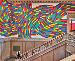 Sol LeWitt, Wall Drawing #1131, "Whirls and Twirls" (detail), 2004, ink and paint on walls. Wadsworth Atheneum Museum of Art. The Ella Gallup Sumner and Mary Catlin Sumner Collection Fund.